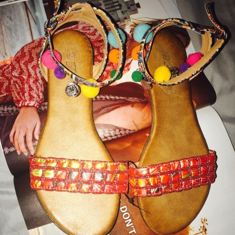 Amber Pom Pom Sandals  * LAST PAIR *